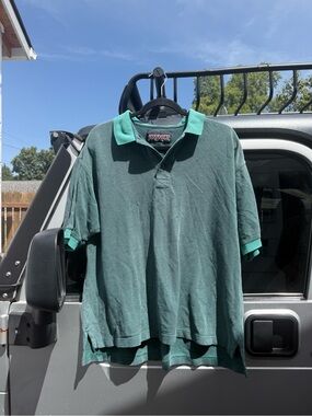 Vintage JanSport Green Polo with Mint Trim